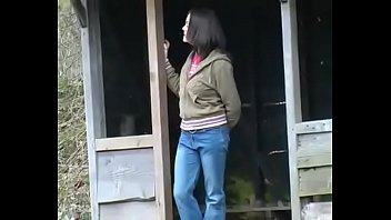 peeing girls outdoor village In front of stranger