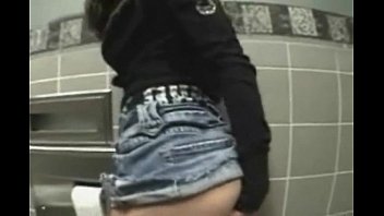 cheating public in blackmailed into toilet Black light skin girl big butt masturbating solo
